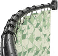Curved Shower Curtain Rod， Adjustable 33-78 Inches Matte Black All Stainless Steel Curved Shower Rod，Shower Curtain Rod for Extra Shower Space for Bathroom, Bathtub, Stall, No Rust, Need to Drill