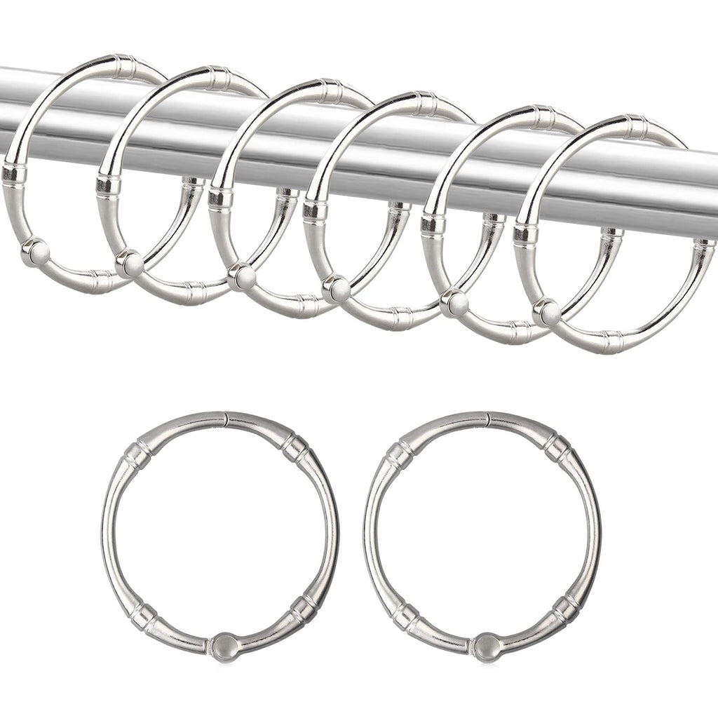 Shower Curtain Hooks, Rustproof Decorative Shower Curtain Rings Metal Round Shower Hooks for Bathroom Shower Rod, 12 Pack (Oil Rubbed Bronze)