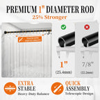 STARLATTA 2 Pack Black Tension Shower Curtain Rods for Bathroom, 43-80 Inch