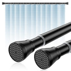 Black Tension Curtain Rod for Windows 28 to 48 Inch Spring Curtain Rods