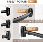 Curved Shower Curtain Rod for Bathroom, 40-72 Inches Adjustable Shower Rod