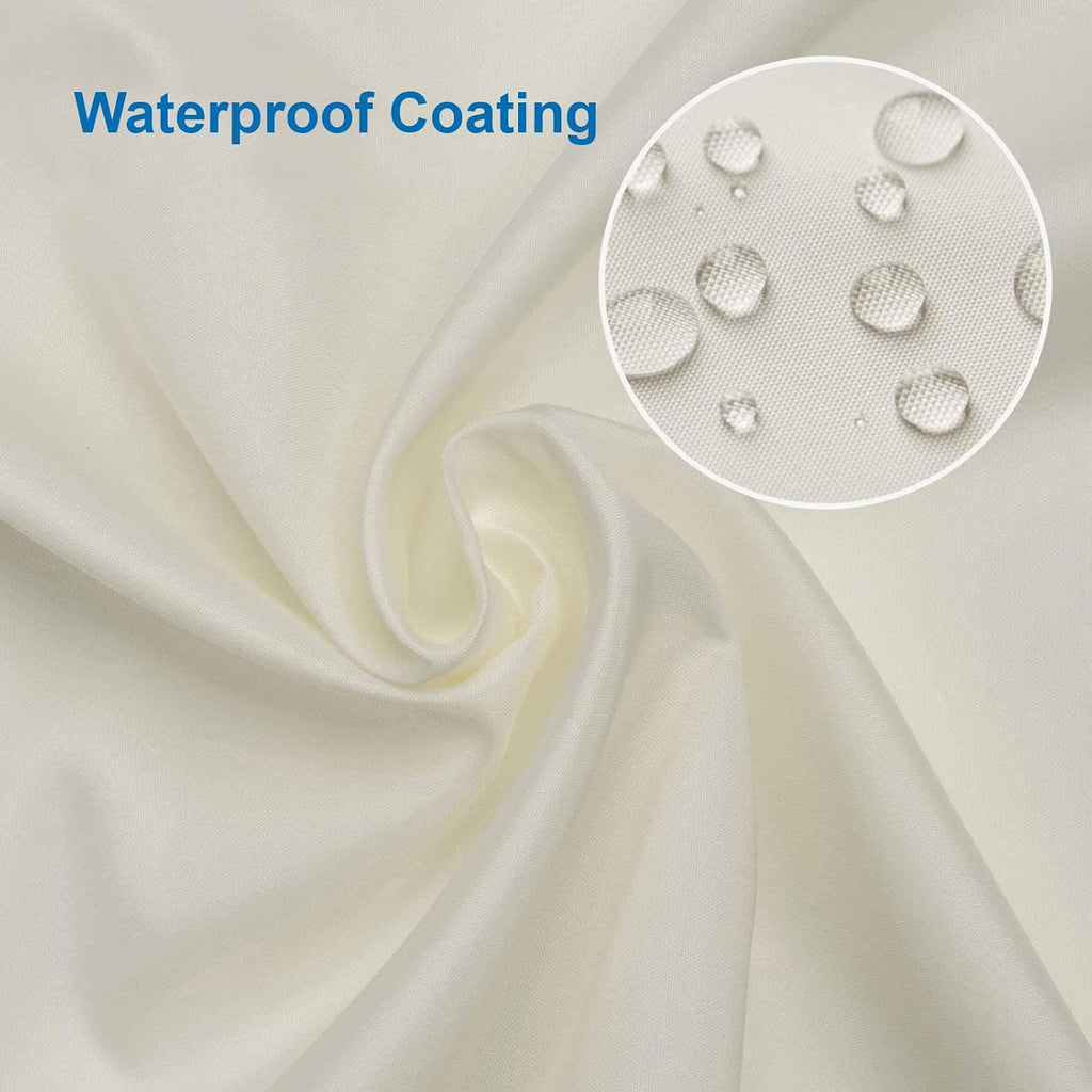 Amazer Ivory Shower Curtain Liner, Ivory Fabric Shower Liner, 2-in-1 Bathroom Shower Curtain and Liner, 12 Grommet Holes, Water Proof, Machine Washable, Hotel Quality, 72 x 72 Inches