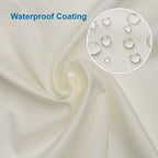 Amazer Ivory Shower Curtain Liner, Ivory Fabric Shower Liner, 2-in-1 Bathroom Shower Curtain and Liner, 12 Grommet Holes, Water Proof, Machine Washable, Hotel Quality, 72 x 72 Inches