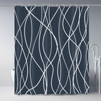 Striped Shower Curtain for Bathroom, Grey White, 72" W x 72" L