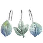 SageGreen Plant Leaf Shower Curtain Hooks,Eucalyptus Bathroom Decor,12PCS