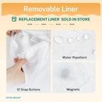 RiverDream Heavyweight Waffle No Hook Shower Curtain with Liner,White,71x74