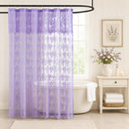 Ivory Lace Shower Curtain 72x72, Vintage Shabby Chic with Attached Valance