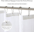 Madison Park Anna Sheer Shower Curtain for Bathroom, 72 x 72, White