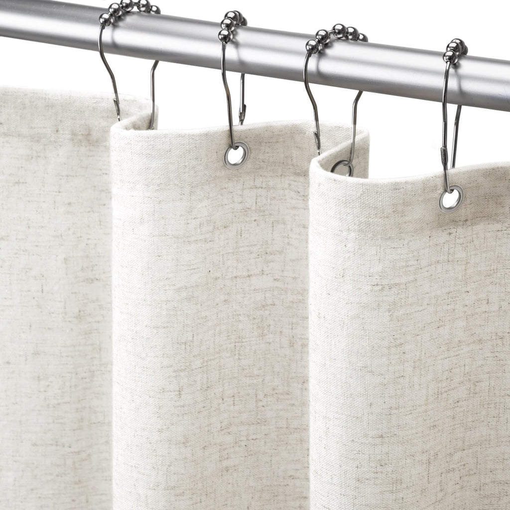 Linen Shower Curtain Beige Boho Cream Natural Cloth 72" W x 72" L