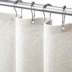 Linen Shower Curtain Beige Boho Cream Natural Cloth 72" W x 72" L