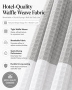 Dainty Home Ombre Waffle Weave Shower Curtain 70 x 72 Grey Textured Fabric Shower Curtain, Hotel Style Waffle Weave Bathroom Curtain, Water Resistant Polyester Ombre Shower Curtain