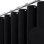 BTTN Beige Linen Textured Waterproof Cloth Shower Curtain Set, 72x72, Cream