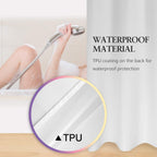 River Dream No Hook Fabric Shower Curtain TPU Lining, White, 71x74