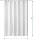AmazerBath Short Shower Curtain 72x65 Inches, White Shower Curtain Waffle Textured, Heavy Duty 240GSM, Fabric Shower Curtain, Hotel Quality Bathroom Shower Curtains, Thick and Heavy