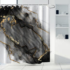 AWERT Blue Marble Shower Curtain - Waterproof for Bathroom Decor, Printed Washable With Hooks, 72x72 Inch