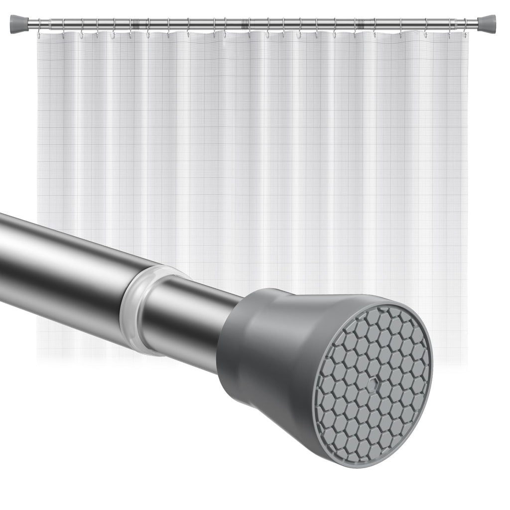 Black Tension Curtain Rod for Windows 28 to 48 Inch Spring Curtain Rods