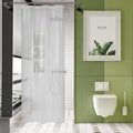 AmazerBath Black Shower Curtain Liner Plastic, Thick PEVA Shower Curtain Black, Dark Shower Liner Heavy Duty 8G, Black Bathroom Curtain Waterproof with 3 Weighted Stones and 12 Grommets, 72x72 Inches