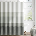 jinchan Ombre Ocean Blue Shower Curtain for Bathroom 70x72 Inch 12 Hooks