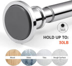 BRIOFOX Industrial Shower Curtain Rod - Rustproof Non-Slip 43-72 Inch 304 Stainless Steel Tension Curtain Rod for Window or Bathroom, Chrome