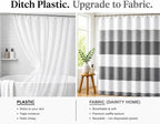 Dainty Home Ombre Waffle Weave Shower Curtain 70 x 72 Grey Textured Fabric Shower Curtain, Hotel Style Waffle Weave Bathroom Curtain, Water Resistant Polyester Ombre Shower Curtain