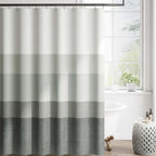 jinchan Ombre Ocean Blue Shower Curtain for Bathroom 70x72 Inch 12 Hooks