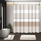 Bathroom Sets with Shower Curtain and Rugs, Set of 4, Checkered