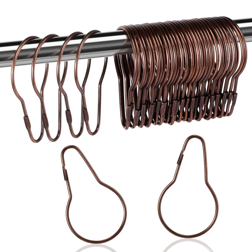 Queekay 60 Pcs Metal Shower Curtain Hooks Reusable Hanging Clips, Silver