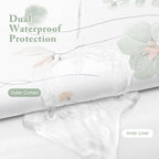 Gibelle 3 in 1 Sage Green Watercolor Floral Shower Curtain Liner Set, 72x72