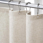 Linen Shower Curtain Beige Boho Cream Natural Cloth 72" W x 72" L