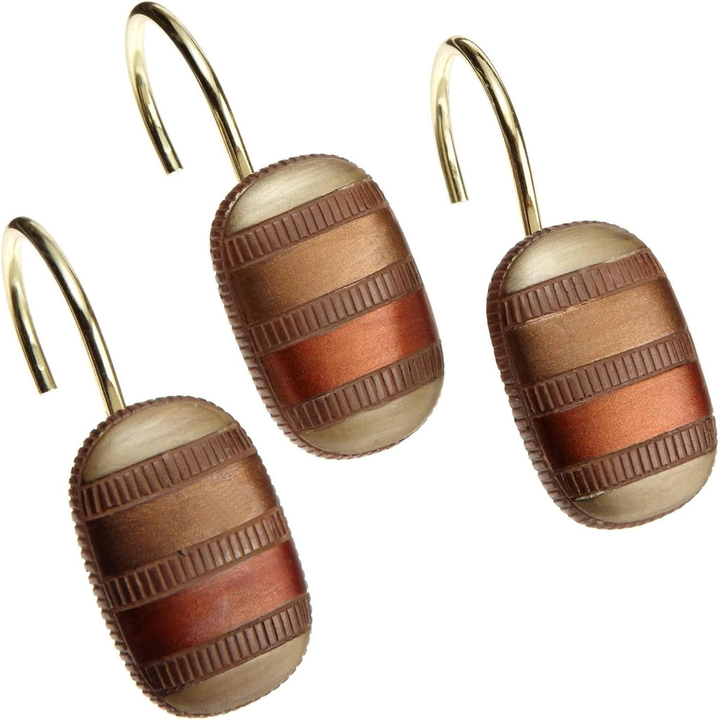 Zahari Home Rose Vine Shower Hooks Set - Curtain Rings with Unique Design - 12 Resin Hooks for Customizing Your Shower Space