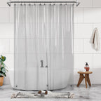 Barossa Design 48 inch Wide Stall Shower Curtain Liner with Magnets, Clear