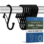 12 Metal Shower Curtain Hooks, Rust-Proof Decorative C-Shaped Curtain Hooks for Bathroom, Chrome Shower Curtain Rings, Fits Rods Up to 1 Inch (C, Silver)