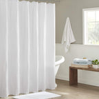 Madison Park Arlo Shower Curtain for Bathroom, 72 x 72, White