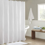 Madison Park Arlo Shower Curtain for Bathroom, 72 x 72, White