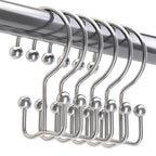 Titanker Shower Curtain Hooks Rings, Rust-Resistant Metal Double Glide Shower Hooks for Bathroom Shower Rods Curtains, Set of 12 Hooks - Bronze