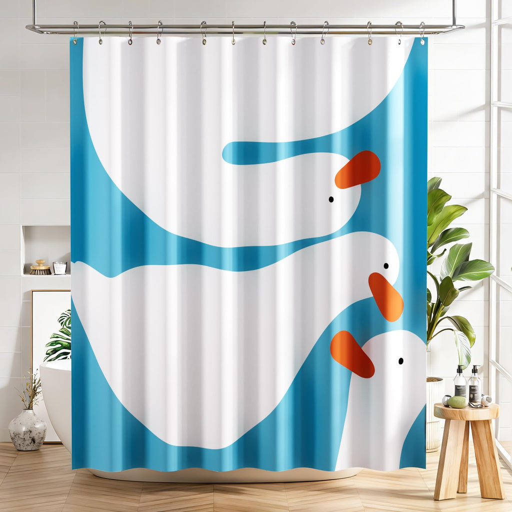 AmazerBath Shower Curtain, Washable Cloth Black Shower Curtain Sets with 12 Shower Curtain Hooks, Fabric Rustic Black and White Striped Curtain, Farmhouse Bathroom Curtains, 72x72 Inches