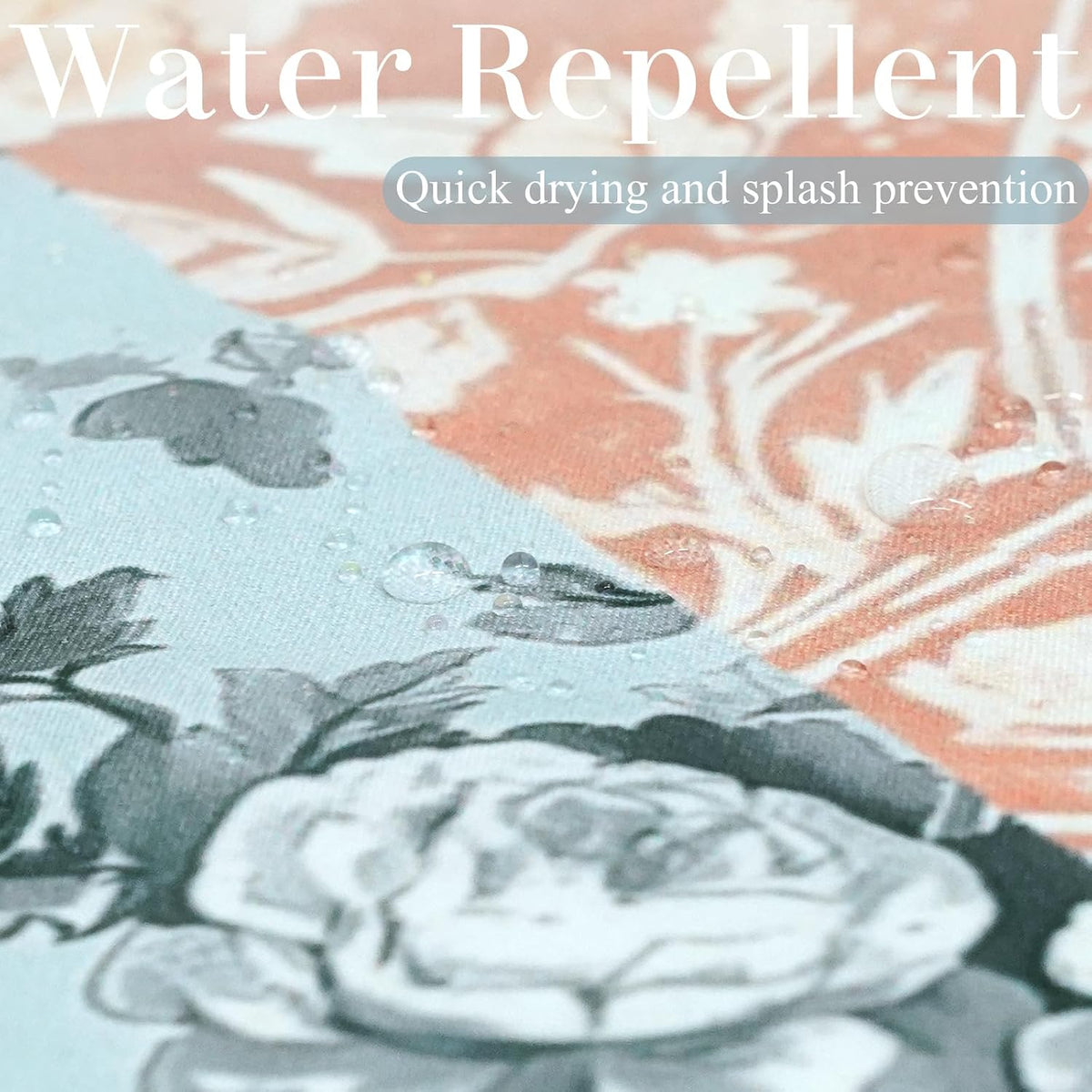 Shower Curtains for Bathroom, Boho Shower Curtain, Vintage Boho Pink Floral Bathroom Decor Bath Curtain, Mid Century Waterproof Retro Farmhouse Patchwork Floral Shower Curtain, 72 X 72 Inches
