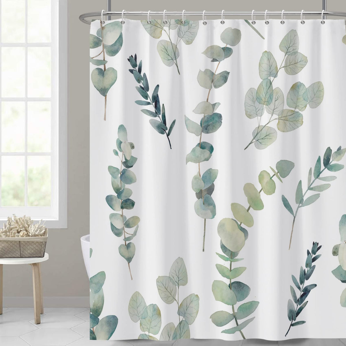 AWERT Blue Marble Shower Curtain - Waterproof for Bathroom Decor, Printed Washable With Hooks, 72x72 Inch