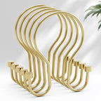 AmazerBath Shower Curtain Hooks Gold Shower Curtain Rings, Simple Double Hook Shower Curtain Hooks Rust Proof, Metal Smooth Shower Hooks for Shower Curtain Rod, 12 Pcs Shower Rod Hook Light Gold