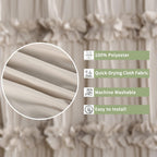 Homechoice Decor Camel Ruffle Shower Curtain 72" W x 72" H