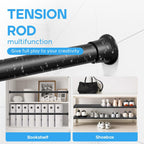 2pack Spring Tension Curtain Rods 18-36 Inch Adjustable Black Tension Rod