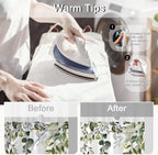No Hook Shower Curtain and Liner Set, Sage Green Eucalyptus 71x74