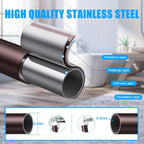 TEECK Shower Curtain Rod, 32-80 inch Adjustable Spring Tension Curtain Rod, Never Rust Anti-Slip Shower Curtain Rod for Bathroom, No Drilling, Never Collapse, Easy to Use, Brown