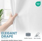 SORTTO Ringless Waffle Shower Curtain with Snap in Liner Set, 71x74, White
