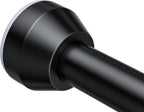 TEECK Shower Curtain Rod, 32-79 inch Adjustable Tension Spring, 1 Inch Shower Curtain Rod Tension, Anti-Slip, Rust-Proof, No Drilling, for Bathroom, Black