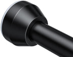 TEECK Shower Curtain Rod, 32-79 inch Adjustable Tension Spring, 1 Inch Shower Curtain Rod Tension, Anti-Slip, Rust-Proof, No Drilling, for Bathroom, Black