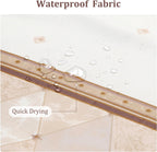 Fabric Shower Curtain, Narrow Width Beige Brown Stripe Waterproof Curtain for Tub or Stall，54" W x 72" H