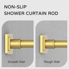 UIOSANRT Gold Shower Curtain Rod 31-79 Inches Non-Slip Shower Rod Tension Mounted No Drill Shower Curtain Rods Spring Tension Rod Adjustable Tension Curtain Rod for Windows Bathroom