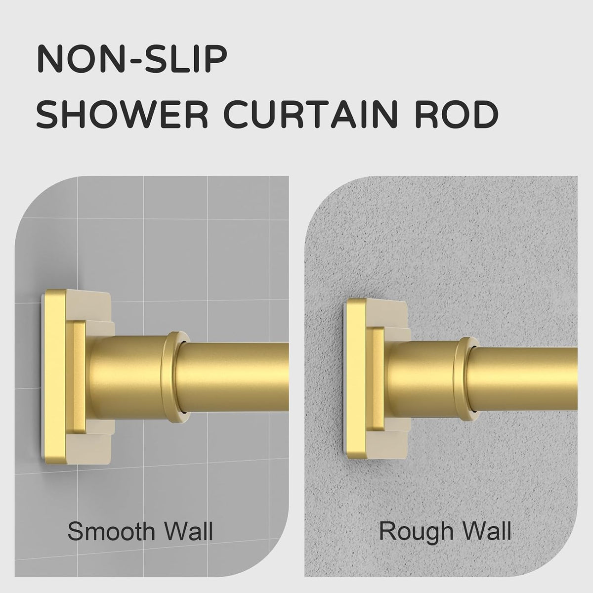 UIOSANRT Gold Shower Curtain Rod 31-79 Inches Non-Slip Shower Rod Tension Mounted No Drill Shower Curtain Rods Spring Tension Rod Adjustable Tension Curtain Rod for Windows Bathroom