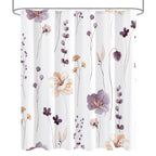 Gibelle Blue Yellow Watercolor Floral Fabric Shower Curtain, 72x72